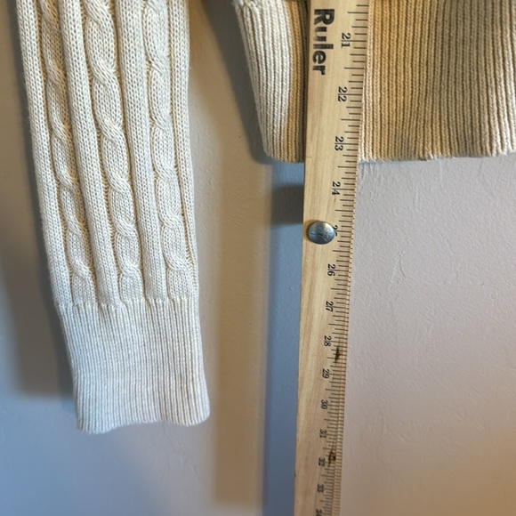 All:row Women's Cream Cable Knit Sofia cardigan Sweater cute cozy size large - Picture 8 of 9
